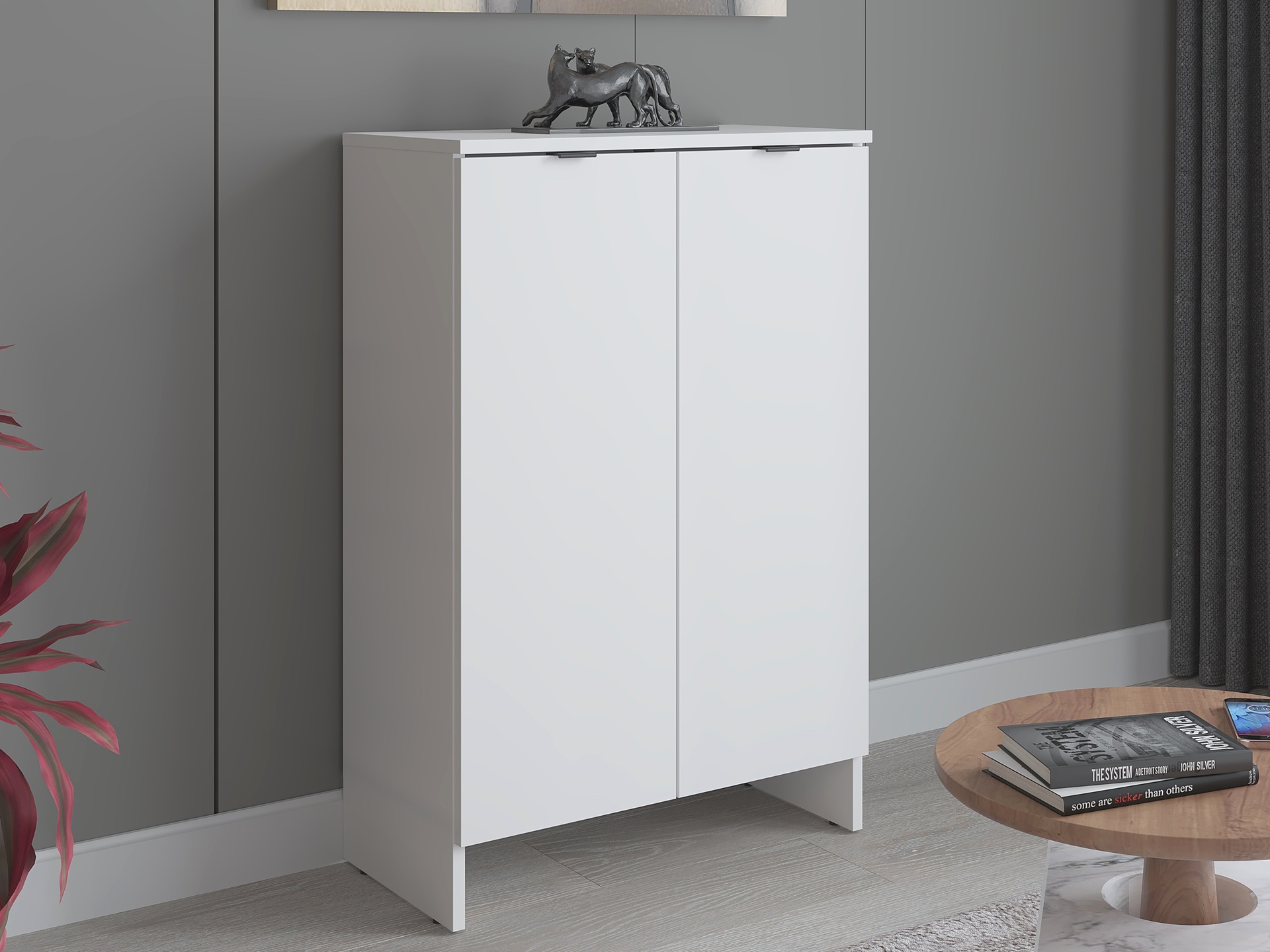 Komoda z 2 drzwiami, 60cm, biała, Kolekcja MEGA