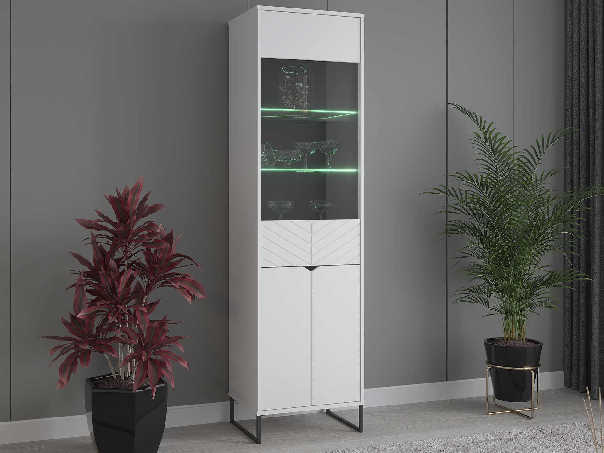 Witryna stojąca z 2 drzwiami, 50cm, biała, kolekcja ESTILO