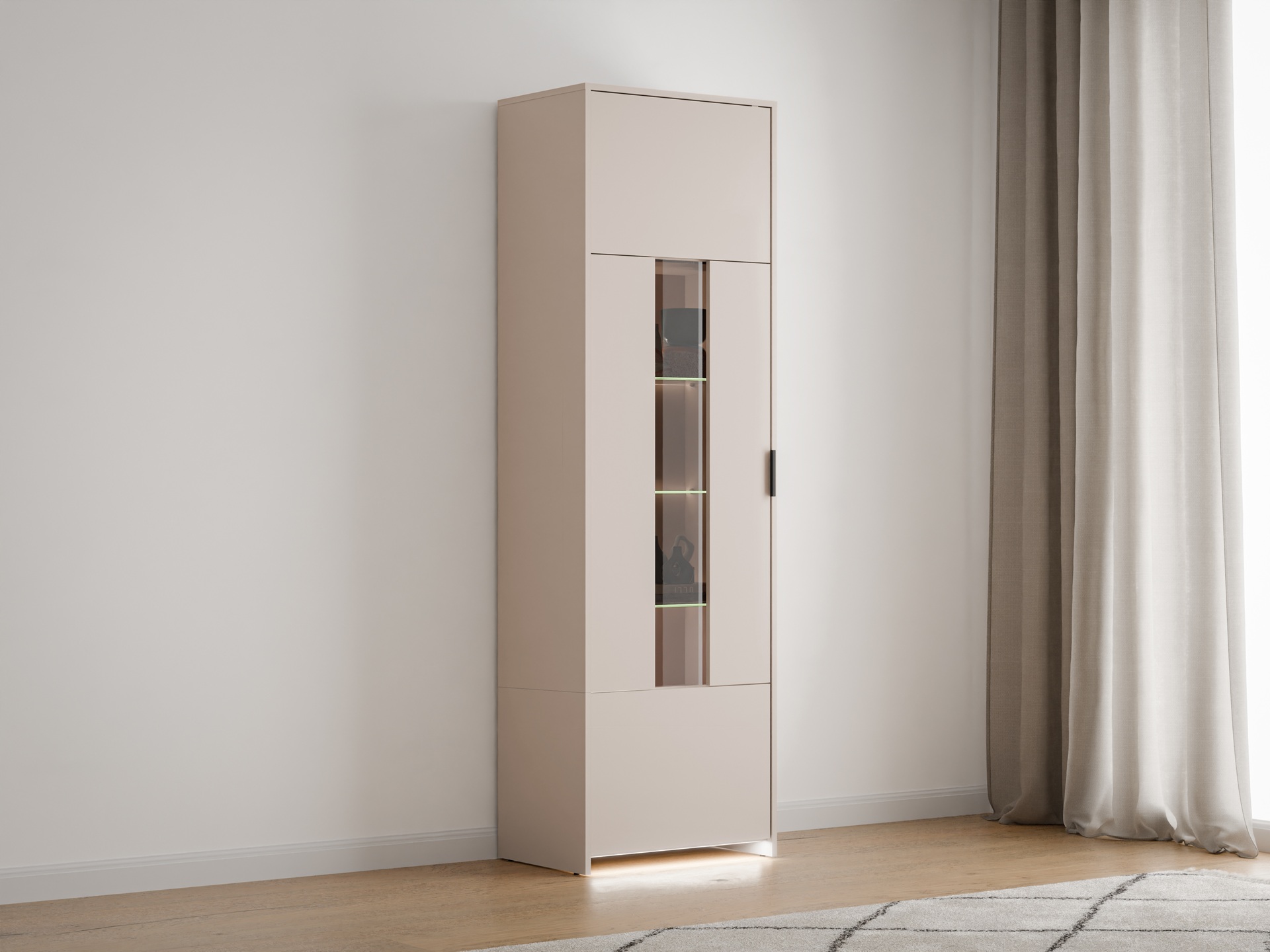 Witryna stojąca z 3 drzwiami, 60cm, kaszmir, kolekcja COMPRE