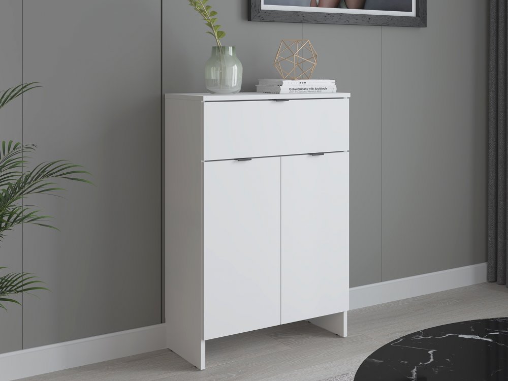 Komoda z 2 drzwiami i szufladą, 60cm, biała, Kolekcja MEGA