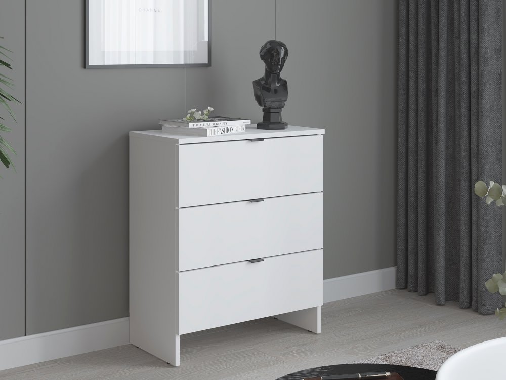 Komoda z 3 szufladami, 60cm, biała, Kolekcja MEGA