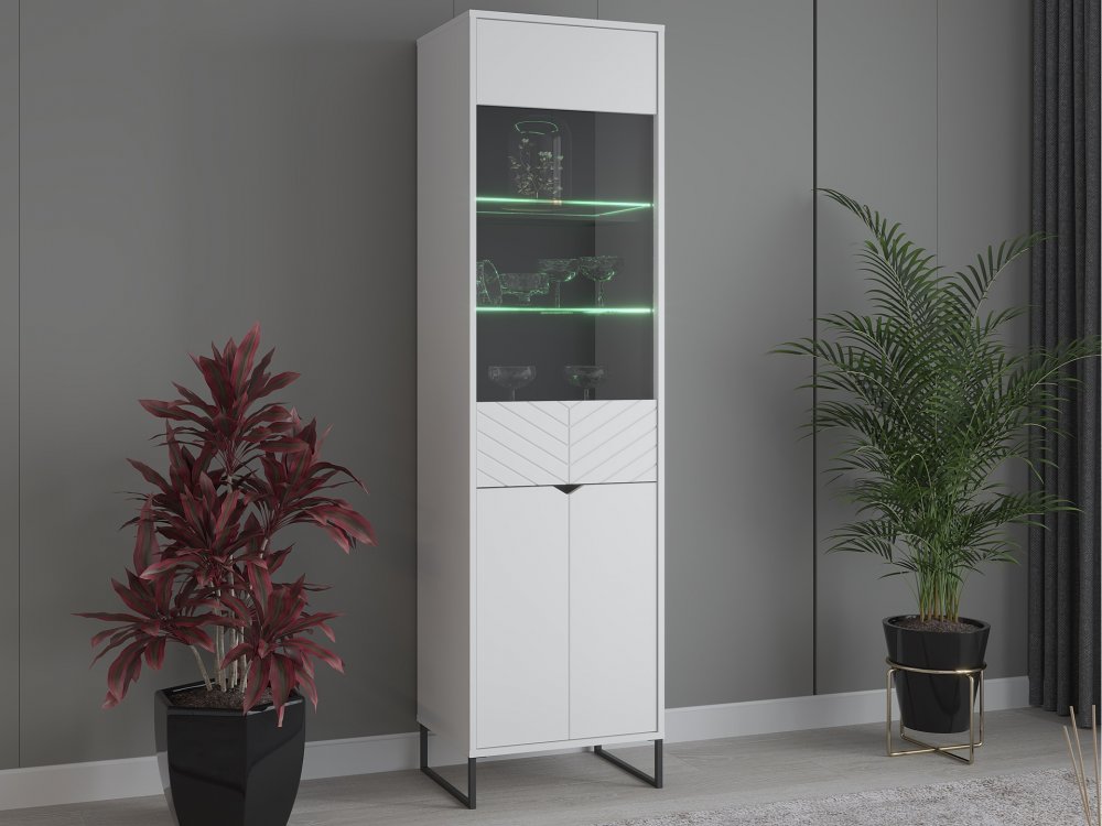 Witryna stojąca z 2 drzwiami, 50cm, biała, kolekcja ESTILO